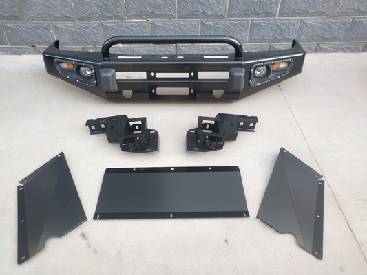 Black Steel 4x4 Bumper Front TOYOTA Bull Bar For LC100 Compatible Winch