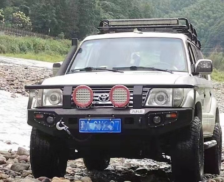 steel bumper 4x4 Front offroad bull bar for Land cruiser 90（loop dismountable）