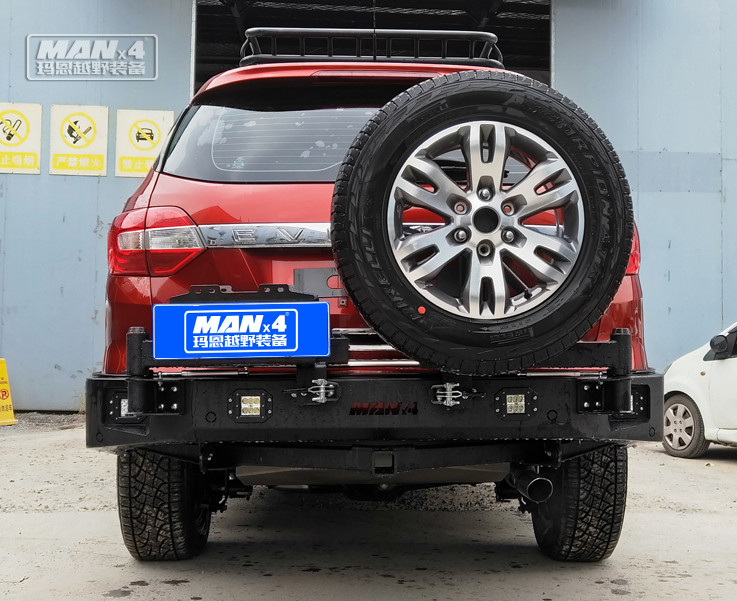 Black Steel Rear FORD Bull Bar Heavy Duty Everest Nudge Bar