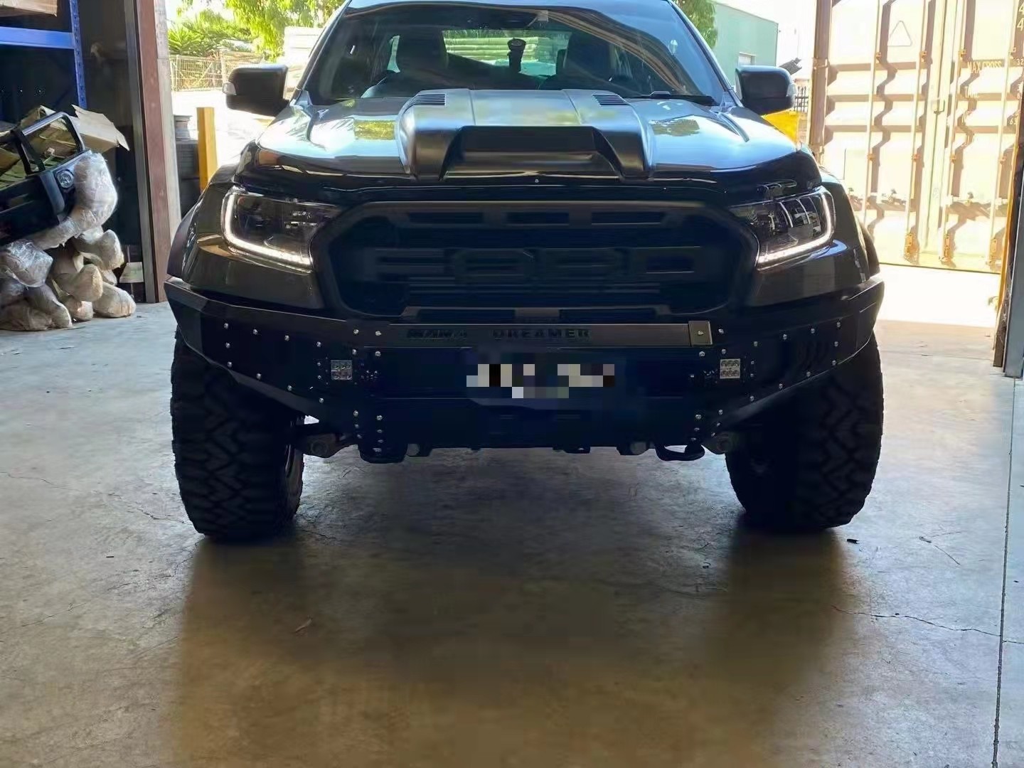 Black Q235 Ranger Raptor FORD Bull Bar 4x4 Steel Bumpers